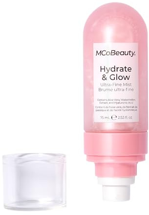 MCoBeauty Hydrate & Glow Ultra Fine Mist - Hydrating Shimmer Face Mist | Dewy Prep & Setting Mist, Hydrating Hyaluronic Acid & Watermelon, Vegan & Cruelty Free