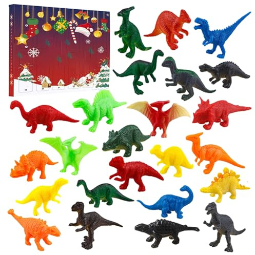 Adventskalender Dinosaurier Kinder - 24 Tage Countdown Kalender, Mini Dinosaurier Figuren Kinderspielzeug Spielzeug, Weihnachtsgeschenke Für Jungens Mädchen Jugendliche