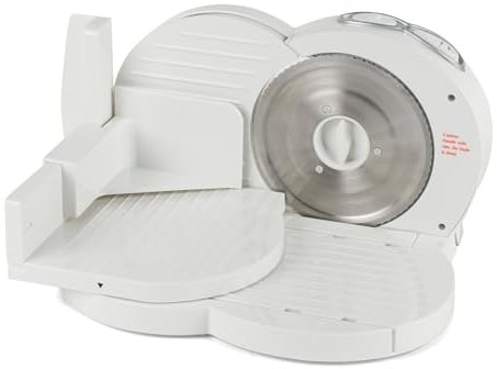 Progress affettatrice elettrica, 150 W, spessore regolabile 1-15 mm | 3 velocità, lama in acciaio inox da 170 mm, protezione per il pollice, struttura pieghevole, per carne, formaggio, pane