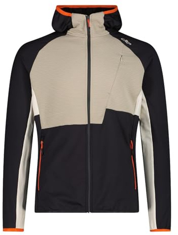 CMP Unlimitech Herren Outdoor Jacke aus Micro Grid Tech Fleece mit Kapuze atmungsaktive, wind- und wasserabweisende Outdoor-Jacke mit festen Kapuze und praktischen Taschen.