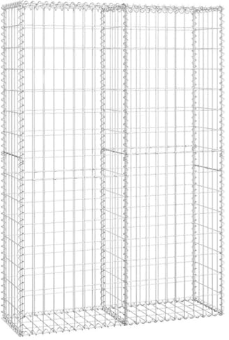 Yisssmeng Gabion Basket 150x100x30 cm Silver Galvanized Steel Garden Fence Stone Cage with Lid for Outdoor Privacy Screen, Retaining Wall, Landscape Edging, Dog Barrier