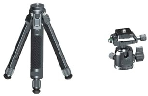 Compatibile con DJI Ronin RS4 MINI Gimbal DSLR Treppiede da tavolo telescopico in fibra di carbonio 1/4 Ballhead(B)