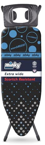 Minky Extra Wide Steam Gen 122 x 43cm Ironing Board, Up to 96cm, UK Made