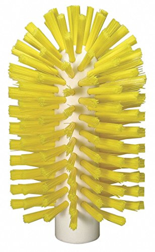 Vikan 5380-90-6 Stiff Tube Brush, Polyester, 3-1/2 x 6-1/4 OAL, Yellow