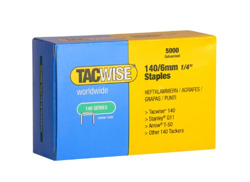 Tacwise 0340 Grapas Galvanizadas Profesionales Tipo 140/6mm, 5000 Grapas