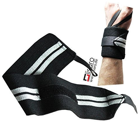 Handgelenkbandage schwarz/grau | Länge kurz 30 cm