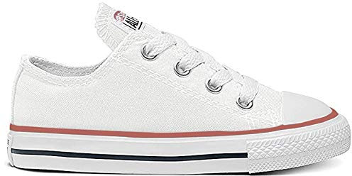 Converse All Star - Zapatillas de caña baja para bebé, Blanco (Blanco), 21.5 EU
