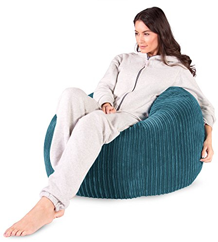 Lounge Pug, Kinder Sitzsack Gaming, Kindersessel, Cord Türkis
