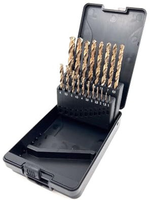 PTI 19pc HSS Cobalt Drill Bit Set 1mm to 10mm Ideal for Stainless Steel