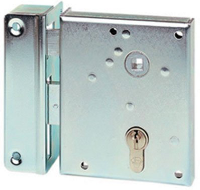 Vachette - Serrure de securite a poser en applique type alsace a cylindre de serrure - Réf..7316 - Main.D - Axe mm.60 -