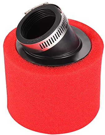 GOOFIT Filtro Aria Spugna Moto 38mm Inclinato Universale Sostituzione Per 47cc 49cc 50cc Motocross Ciclomotore Pocket Bike Scooter Quad Pit Bike Rosso