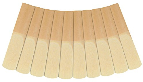 Classic Cantabile TSB-25 10er Pack Tenorsaxophon Blätter (Stärke: 2.5, Bb-Stimmung, deutscher Schnitt, langlebig, Schilfrohrholz, einzeln verpackt in Kunststoffhüllen)