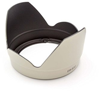 vhbw Paraluce compatibile con Canon EF 28-300 f/ 3,5-5,6 L IS USM 77 mm obiettivo grigio/bianco, plastica, tulipano, 11,8 cm - Sostituisce EW-83G