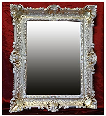 Lnxp WANDSPIEGEL BAROCKSPIEGEL Spiegel in 56X46 cm Gold Weiß DUALCOLOR Renaissance Opulenter PRACHTVOLLER Nostalgie Antik Barock REPRO BAROCKSTIL 50SP