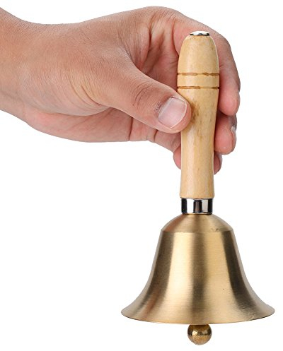 Dilwe Holz Handglocke, 8cm Multifunktionshandklingel mit Holzgriff für der Kind Bildung Ausgangsdekoration