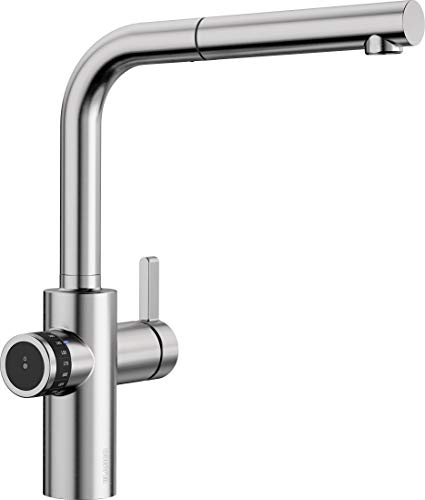 Blanco 525211 EVOL-S Volume Küchenarmatur mit Messbecherfunktion, 230 V, Edelstahl Finish UltraResist