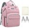 Viedouce Baby Wickelrucksack Wickeltasche Babytasche,Wasserdicht Oxford Große Kapazität für ausgehen,Multifunktional zum Rucksack mit 1 Stück Wickelauflage und 2 Kinderwagengurten (Rosa)
