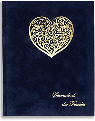 A5 Stammbuch Blau Sena für Hochzeit FÜR ALLE FORMATE (Klassik, A5, A4) Familienstammbuch incl. 3 Klarsichthüllen