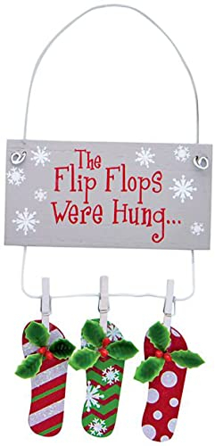 Cape Shore Weihnachtsornament Flip Flops Hngend Polyresin Strandmotiv Rot
