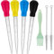 7 Pieces Nylon Heat-resistant Turkey Baster Cooking Set Includes 4 Meat Baster Turkey Syringe, 1 Silicone Basting Brush and 2 Cleaning Brush for BBQ Grill Baking Kitchen Cooking (7 Pieces, Multicolor)