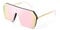FEISEDY 80er 90er Sonnenbrille Damen Herren Übergroße Flat Top Brille Eckig Randlose mit Verspiegelt Linse UV400 Schutz B2574