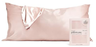 Kitsch Kissenbezug aus 100% Satin mit Reißverschluss, weicher als Seidenkissenbezug für Haar und Haut, kühlender Kissenbezug, Satin-Kissenbezug (King (1 Pack), Blush)