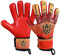 Keeperking Torwarthandschuhe Erwachsene Kinder Jugend mit und ohne Fingerschutz Fußballhandschuhe abnehmbar fingersave 4mm Unisex (6, Rot- Abnehmbar FS)