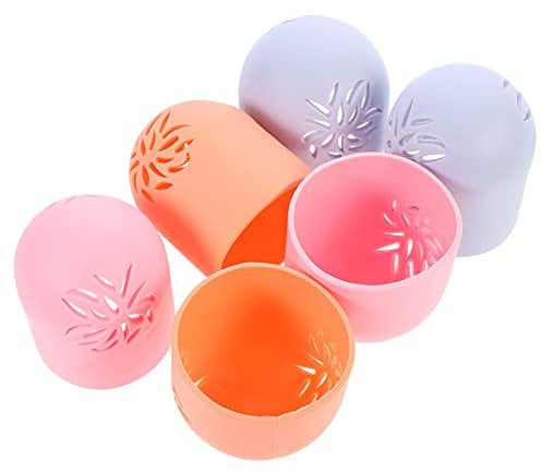 Lurrose 3Pcs Makeup Sponge Holder Beauty Sponge Silicone Carrying Case Makeup Egg Storage Box Powder Puff Container
