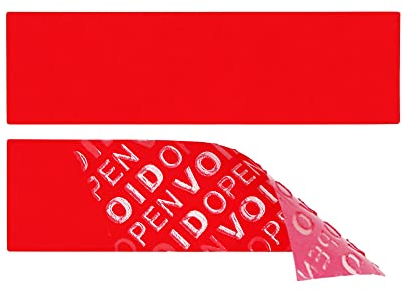 1.000 x Siegel Aufkleber rückstandsfrei entfernbar, 70 x 20 mm, Sicherheitsetiketten, Klebesiegel, Garantiesiegel, Verschlusssiegel VOID OPEN (Rot)