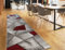 oKu-Tex Teppich | Webteppich | für Wohnzimmer, Flur, Schlafzimmer | Teppichläufer, Brücke | Rot Modern | geometrisches Design | Öko-Tex 100 |Größe 80 x 330 cm