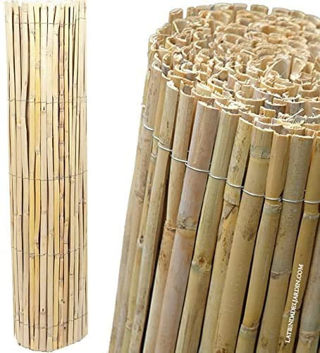 Suinga - Canisse naturelle fendue pour jardin, 1 x 10 m. Utile pour l'occultation, la délimitation ou l'ombrage