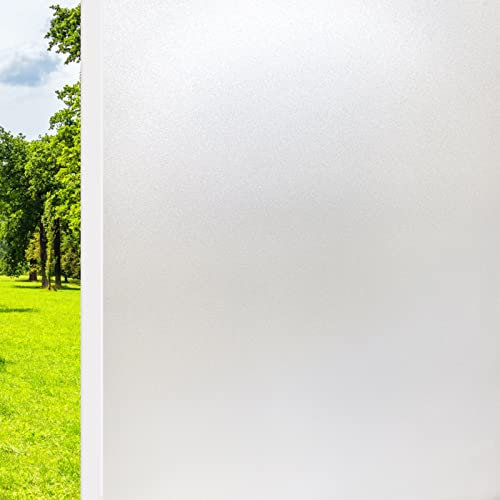 Ycheng Fensterfolie Blickdicht von Aussen,Sichtschutzfolie Fenster innen, Milchglasfolie Selbstklebend Fenster UV Sichtschutz Fenster,Statische Fensterfolie für Badzimmer Büro 90 x 300cm