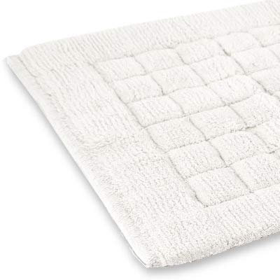 Jacquard Badteppich aus reiner Baumwolle GABEL 60_x_110_cm, weiß