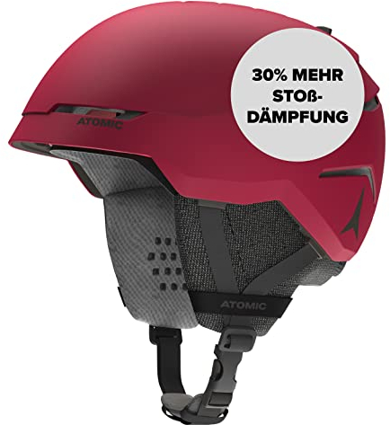 ATOMIC SAVOR Skihelm in Dunkelrot Größe S - Unisex für Erwachsene - 360° Fit System - Überlegener Aufprallschutz - Aircon Belüftungssystem - Kopfumfang 51-55 cm