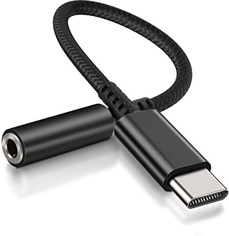 Esiposs USB C to 3.5mm Jack Headphone Adapter, USB C Headphones Adapter, Type C Headphone Jack Adapter DAC Chip Aux Audio Earphone Adapters Compatible with Sam sung, i Pad Pro, MacBook (Black)