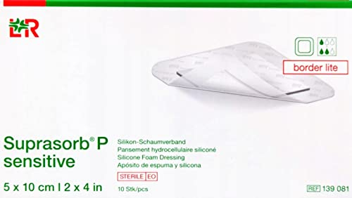 Suprasorb P sensitive border lite Silikon-Schaumverband, 5 x 10 cm steril, einzeln eingesiegelt, 10 Stück