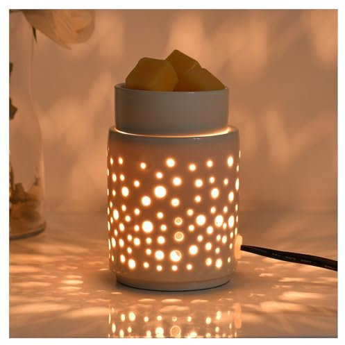 nawaza Ceramic Wax Melt Warmer,Candle Wax Warmer,2-in-1 Electric Wax Melter and Fragrance Warmer for Scented Candle Wax Burner as Gifts for Mom Grandma Women(White)…