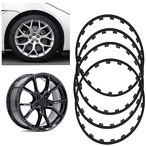 UIHECTA 16/17/18/19/20 Zoll Felgenschutz FüR RäDer, Schutzverkleidung FüR Autofelgen, Reifenschutz Radkantenring, Antikollisions Kratzfest Auto UmrüStsatz,Schwarz,19in