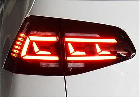 MOIKEN Auto-LED-Rückleuchten, kompatibel for VW Golf 7 Golf7 MK7, LED-Rücklicht 2013–2020 MK7, hintere Bremsleuchte, Bremssignal, DRL, Rückwärts-Automobilzubehör (Color : 7.5 Red)