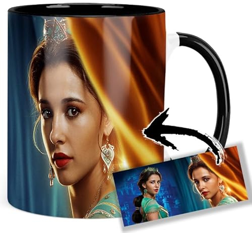 Aladdin Naomi Scott Tasse Innen & Henkel Schwarz Keramikbecher Mug