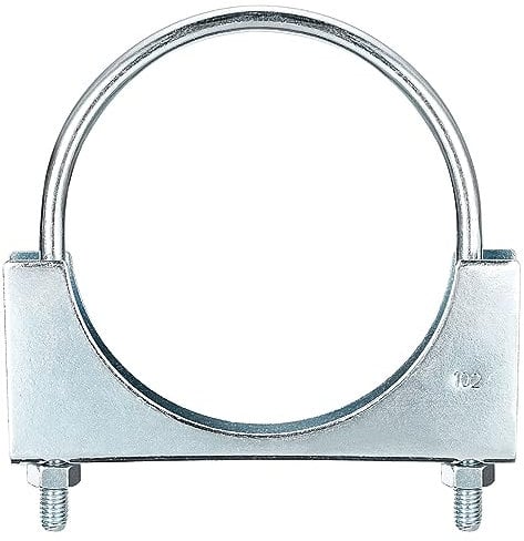 sourcing map Muffler U-Bolt Clamps for 102mm(4) Diameter Exhaust Tail Pipe, 1pcs Exhaust U Clamp Saddle Type U-Bolt Clamps