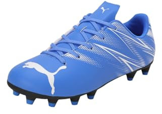 PUMA Attacanto Fg/Ag Jr, Zapatillas de Fútbol Unisex niños, Bluemazing Puma White, 31 EU