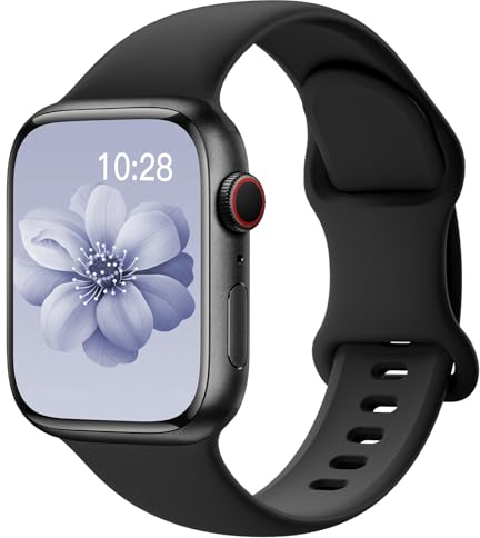 Yoohoo Kompatibel mit Apple Watch Armband 41mm 40mm 42mm 46mm 45mm 44mm 38mm 49mm,Weiches Silikon Sport Ersatz Armbänder Kompatibel mit iWatch SE Series 10 9 8 7 6 5 4 3 2 1 Ultra Herren Damen