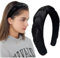 LEBENSWERT Haarreif Samt Geflochtener Haarreifen Damen Trachten Haarreif breit Vintage Harrband Mode Stirnbänder für Frauen (Schwarz)