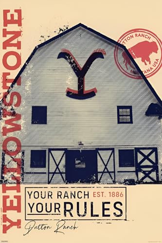 BUY ART FOR LESS Offizielles Lizenzprodukt Yellowstone – Your Ranch Art Poster – 61 x 91 cm – dekorativer Druck – Posterpapier – fertig zum Rahmen