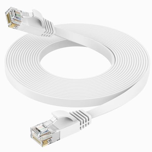 Ercielook - Cable de red LAN CAT6 de alta velocidad de 5 m con clips de cable, cable LAN para router, módem TV, conmutador, ordenador portátil PS5/4