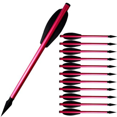 biubiusot 6,3 Zoll Aluminium Armbrust Pfeile Armbrust Bolzen Pfeile Mini Armbrustbolzen Kleine Jagd Pfeile für Schießübungen (Rosa)
