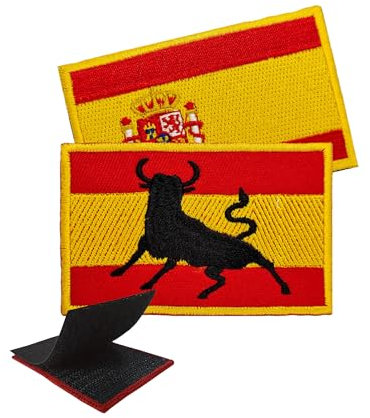 Bandera de España parches para mochila pack de 2 gancho y bucle parches militares parche chaqueta parches bandera española parche España Bandera de España bordada Parche fútbol España