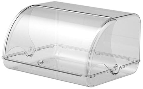 KESOTO Bread Keeper Bread Bin Holder for Countertop with Roll up Lid Bread Organizer Bread Box, clear white