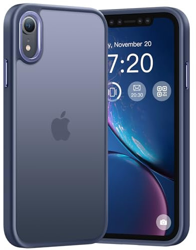 PuyaTeya Upgrade für iPhone XR Hülle, [Militärschutz] Stoßfest Schutzhülle Samtige Touch Matt Anti-Kratzen Anti-Glatte Anti Fingerabdruck Handyhülle für iPhone XR(Navy Blau)